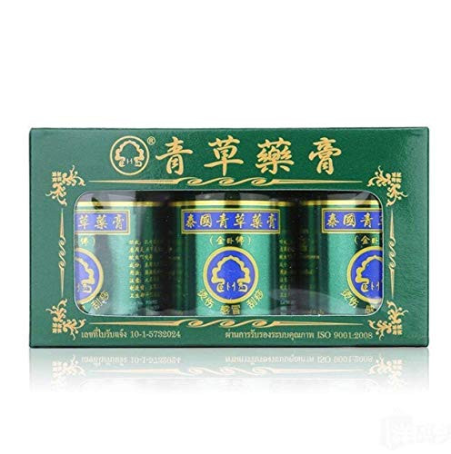 PhoYok Herb-PhoHerb Original Thai Balm Green Herbal Ointment Massage Muscle Joints Sprain Aches 50gx3 by PhoYok Herb 