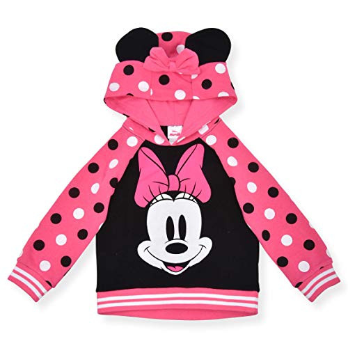 Disney Minnie Mouse Girls Polka Dot Hoodie with Ears and Bow Pink Size 6X Disney Minnie Mouse Girls Polka Dot Hoodie with Ears and Bow Pink Size 6X