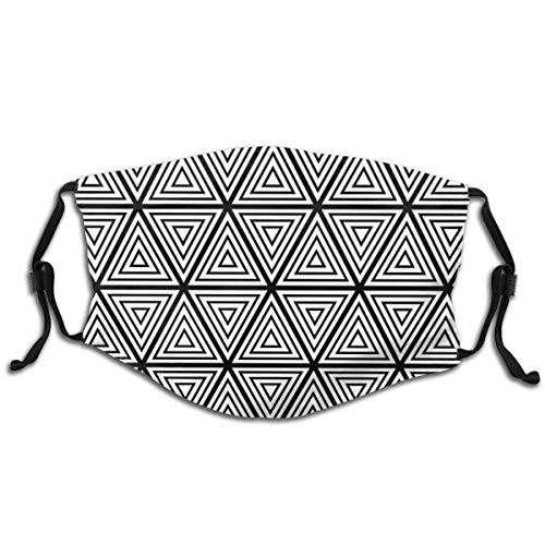 Activated Carbon Outdoor maskGeometric Inner Triangles Minimalist Western Expressionism Style Boho DisplayPrinted Facial decorations for kids teens