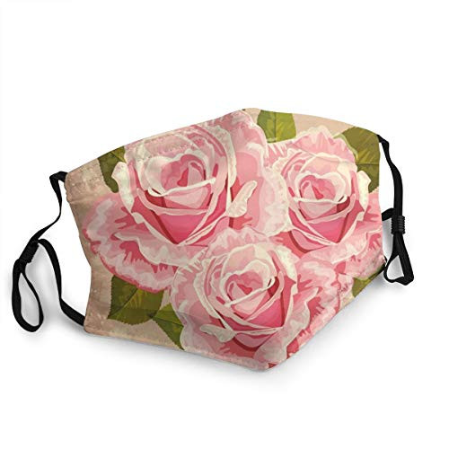Funny Activated Carbon Filter maskPink Bouquet Of Valentines Roses Retro Love Romance Theme Grunge DisplayFacial decorations for adults Funny Activated Carbon Filter maskPink Bouquet Of Valentines Roses Retro Love Romance Theme Grunge DisplayFacial decorations for adults