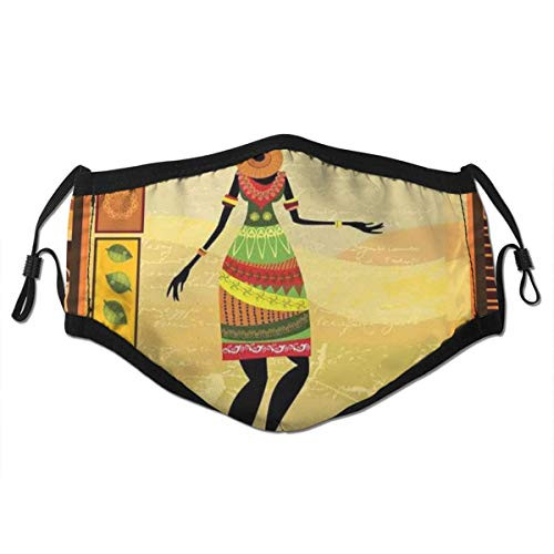 Comfortable Filter Sponge Windproof MaskGirl Dressed Ethnic Under Sun Figure Folk Culture Tribal Elegance DisplayPrinted Facial Decorations For Adult Comfortable Filter Sponge Windproof MaskGirl Dressed Ethnic Under Sun Figure Folk Culture Tribal Elegance DisplayPrinted Facial Decorations For Adult