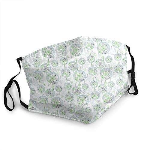 Comfortable Windproof maskBlowball Pattern With Circle And Lines Abstract Nature IllustrationPrinted Facial decorations for adult
