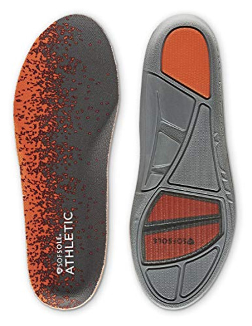 Sof Sole Mens Athletic Performance Full-Length Insole Orange 9-10.5