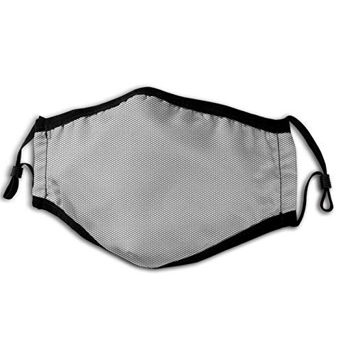 Grey Abstract Old Fashioned Polka Dots Pattern Retro Little Circles Feminine Classic Grey and White Mouth Face Mask Anti Breathable Filter Absorb Sweat Masks for Adult