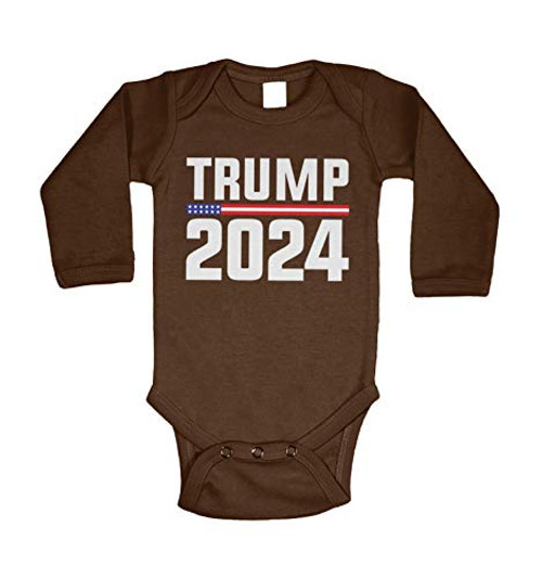 Haase Unlimited Trump 2024 for President - Vote Long Sleeve Bodysuit -Brown - Long Sleeve 18 Months- Haase Unlimited Trump 2024 for President - Vote Long Sleeve Bodysuit -Brown - Long Sleeve 18 Months-