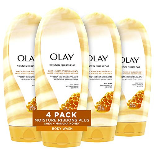 Body Wash by Olay Moisture Ribbons Plus Shea Plus Manuka Honey Body Wash 18 fl oz -Pack of 4- Body Wash by Olay Moisture Ribbons Plus Shea Plus Manuka Honey Body Wash 18 fl oz -Pack of 4-
