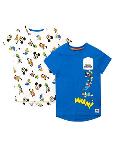Disney Boys Mickey Mouse T-Shirt Pack of 2 Multicoloured Size 6