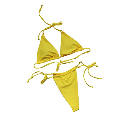 JPOQW Womens String Two Piece Halter Top Triangle Bikini Set Bottom Sexy Swimsuit Bathing Suits