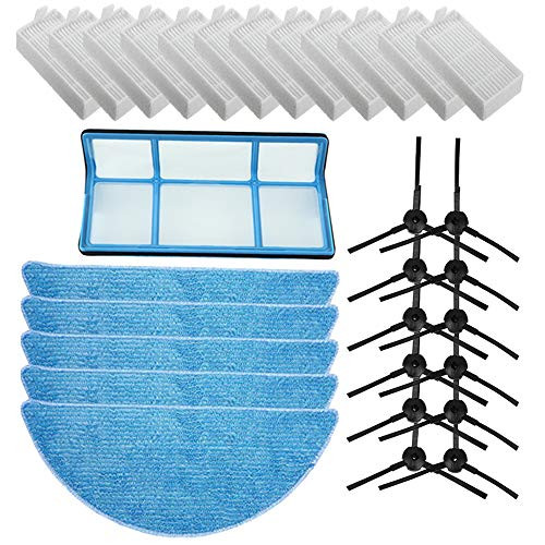 Replacement ILIFE Accessories Filter Hepa Filter Net Side Brush Mop for ILIFE V3 V3s V5 V5s V5s pro Robot Vacuum Cleaner ILIFE v3s Parts ILIFE v5s pro Replacement Parts -Accessories Kit-