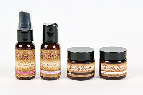 ANTI AGING KIT -1oz SET- Cleanser Toner Moisturizer Vitamin C Skin Care Facial Fine Lines Wrinkle Reducer Cell Pores Organic Vegan Face Firming Lotion