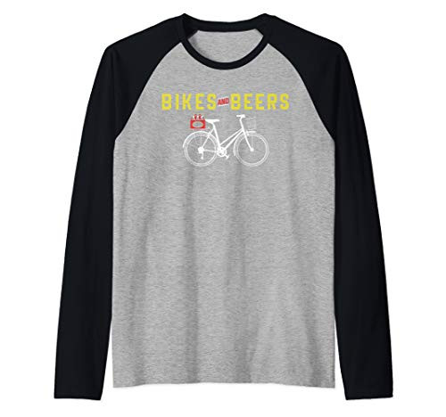 Cycling and Craft Beer Design Gift For Home Brewing Cyclists Raglan Baseball Tee