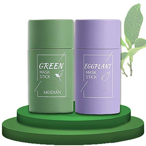 boqq 2 PCS Green Tea Purifying Clay Stick Mask Clean Solid Mask Deep Cleansing Pores Tea Eggplant Extracts Moisturizing Facial Mask Remove Blackheads Improve Skin Texture boqq 2 PCS Green Tea Purifying Clay Stick Mask Clean Solid Mask Deep Cleansing Pores Tea Eggplant Extracts Moisturizing Facial Mask Remove Blackheads Improve Skin Texture