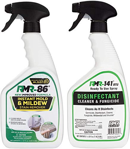 RMR Brands Complete Mold Killer  and  Stain Remover Bundle - Mold and Mildew Prevention Kit Disinfectant Spray Bathroom Cleaner Includes 2 - 32 Ounce Bottles