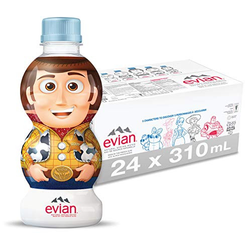 evian Natural Spring Kids Character Bottle 310 mL/10.48 Fl Oz -Pack of 24- Naturally Filtered Spring Water in Individually-Sized Bottles