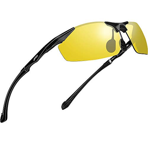 ATTCL HD Night Time Driving Glasses Sunglasses for Men Al-Mg Metal Frame Ultra Light 8585 Yeshi