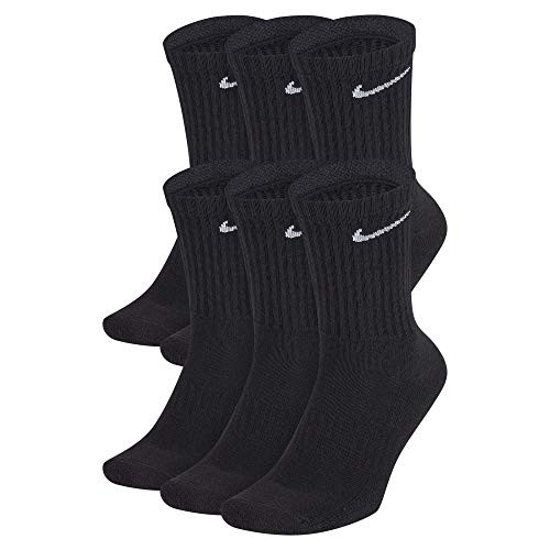 Nike Everyday Cushion Crew Socks Unisex Nike Socks Black/White L -Pack of 6 Pairs of Socks-