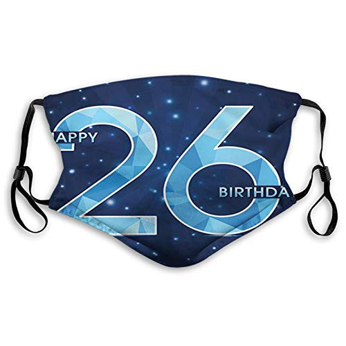 Comfortable Windproof maskDigital Geometric Polygon Fractal Style Wishes Age DisplayPrinted Facial decorations for adult