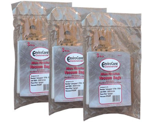 9 Eureka Type LS Commercial Vacuum Cleaner Bags Sanitaire LiteSpeed Upright Bagged Boss Signature Genesis Refurb Powerline Limited Sanitaire Commercial Vacuum Cleaners Series 5700  and  5800 62123 61820A SC5815A SC5713A
