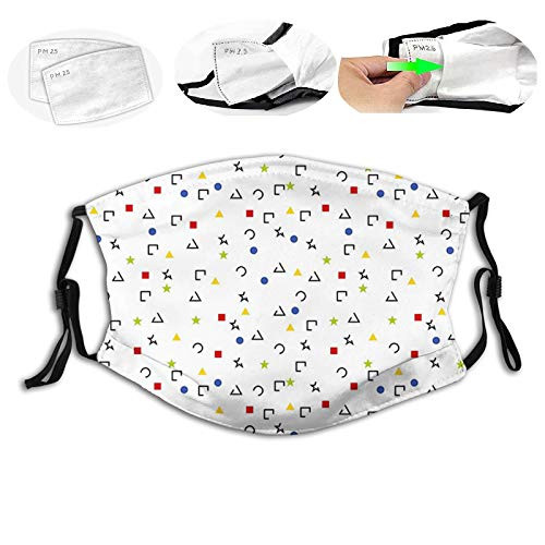 Abstract Triangle Square Star Circle Dot Figures Symbols Forms Artistic DesignFace Mask Reusable Washable Masks Cloth for Men and Women