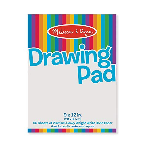 Melissa & Doug Drawing Paper Pad (Sturdy Coloring Paper for Kids, Pages Tear Cleanly, 50 Pages, 9 x 12)