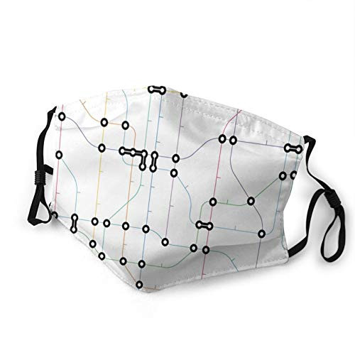 Women Men Boys GirlsColorful Thin Lines Metro Scheme Transportation Network Diagram Outline Urban City LifeHalf Face Mouth Mask Breathable Mouth Muffle For Travel Outdoor-M- Women Men Boys GirlsColorful Thin Lines Metro Scheme Transportation Network Diagram Outline Urban City LifeHalf Face Mouth Mask Breathable Mouth Muffle For Travel Outdoor-M-