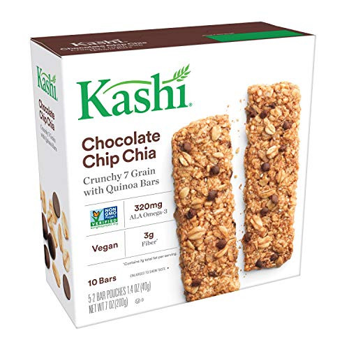 Kashi, Crunchy 7 Grain with Quinoa Bars, Chocolate Chip Chia, Non-GMO Project Verified, 7 oz (10 Count)