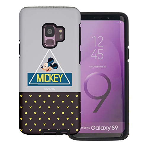 WiLLBee Compatible with Galaxy S9 Plus Case Cute Layered Hybrid -TPU  Plus PC- Bumper Cover - Retro Mickey Mouse Triangle