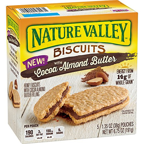 Nature Valley Biscuits with Cocoa Almond Butter, 5 Count
