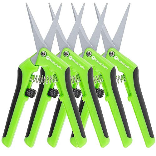 Happy Hydro - Trimming Scissors - Straight Tip - Stainless Steel Coated Non Stick Blades - 4 Pack