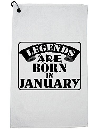 Hollywood Thread January Birthday - Legends are Born in January Sports Towel with Carabiner Clip