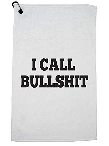 Hollywood Thread I Call Bullshit - Funny Large Print Graphic Sports Towel with Carabiner Clip