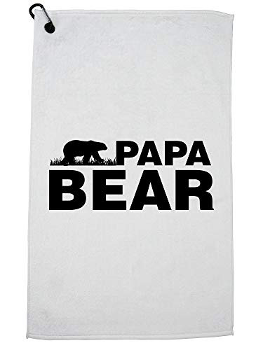 Hollywood Thread Papa Bear - Dad Vintage Proud Father Dad Sports Towel with Carabiner Clip