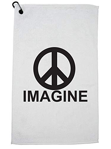 Hollywood Thread Imagine Peace Sign Sports Towel with Carabiner Clip
