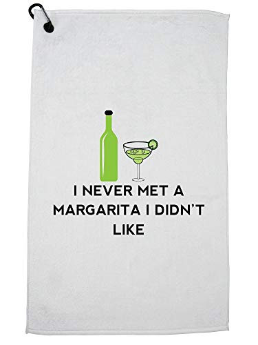 Hollywood Thread I Never Met A Margarita I Didnt Like - Party Sports Towel with Carabiner Clip