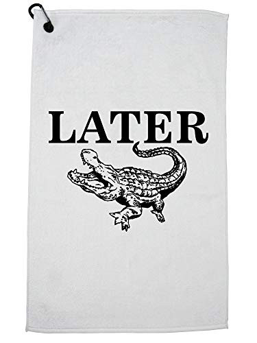 Hollywood Thread Later Gator - Cool Large Print Big Alligator Sports Towel with Carabiner Clip