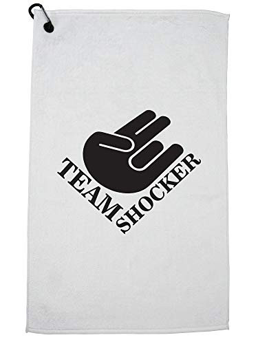 Hollywood Thread Team Shocker with Hand Sign - Hilarious Sports Towel with Carabiner Clip