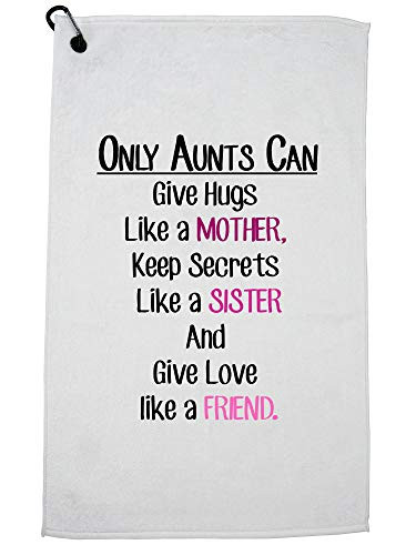 Hollywood Thread Aunt - Hugs Like Mother Secrets Like Sister Love Like Friend Sports Towel with Carabiner Clip