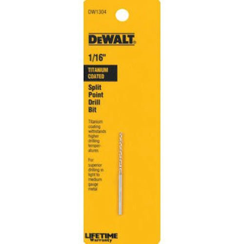 DEWALT DW1304 1/16-Inch Titanium Split Point Twist Drill Bit DEWALT DW1304 1/16-Inch Titanium Split Point Twist Drill Bit
