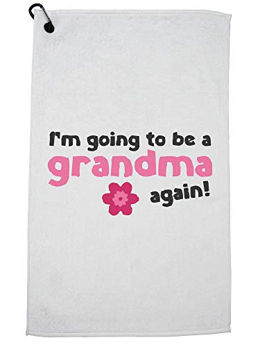 Hollywood Thread Im Going to Be A Grandma Again Pregnancy Maternity Sports Towel with Carabiner Clip