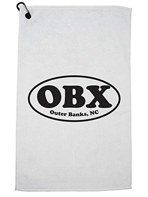Hollywood Thread OBX - Outer Banks - NC North Carolina Classic Oval Sports Towel with Carabiner Clip Hollywood Thread OBX - Outer Banks - NC North Carolina Classic Oval Sports Towel with Carabiner Clip