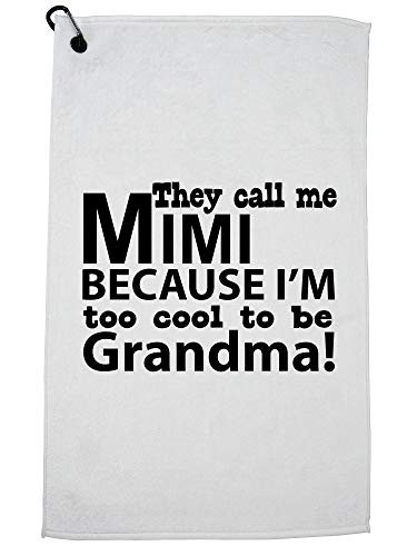 Hollywood Thread Grandma - They Call Me Mimi Because Im Too Cool to be Sports Towel with Carabiner Clip