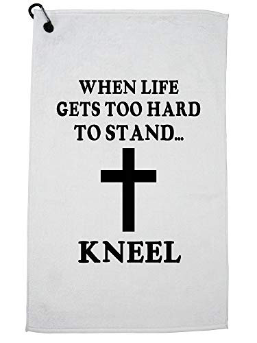 Hollywood Thread When Life Gets Too Hard to Stand Kneel - Religion Sports Towel with Carabiner Clip
