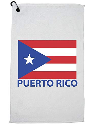 Hollywood Thread Puerto Rico Vintage Flag Sports Towel with Carabiner Clip