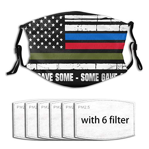 Thin Blue Line Red Line Fire Police Military Dispatch Corrections Flag Unisex Face Mask Reusable Mouth Mask Balaclava