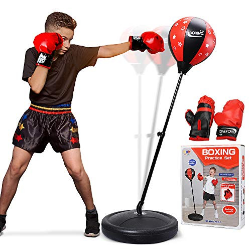 TOY Life Punching Bag with Boxing Gloves Boxing Bag for Kids Boxing Toy with Adjustable Stand Gifts for 5 - 14 Year Old Boys and Girls