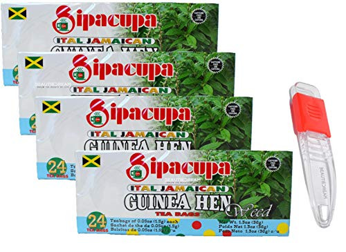 Anamu Tea -Jamaican Guinea Hen Weed 100 percent- Roots and Leaves Pack of 4 with Adjustable Measuring Spoon in Sealed O Datz Good Packaging -Pack of 4-
