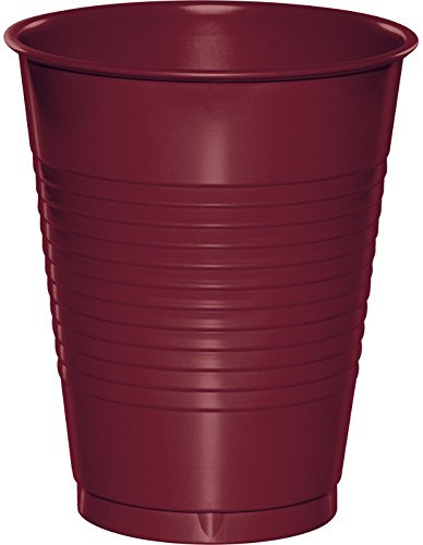 Creative Converting 28312281 20 Count Touch of Color Plastic Cups, 16 oz, Burgundy