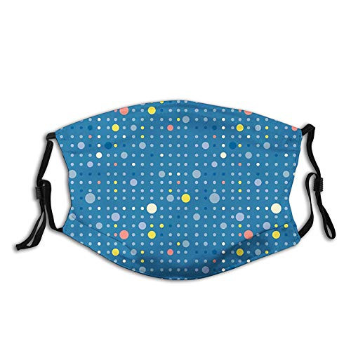 Geometric Various Size of Circles Round Shaped Dots Proof Windproof Face MaskReusableWashable ClothFace CoverCover for Men Women