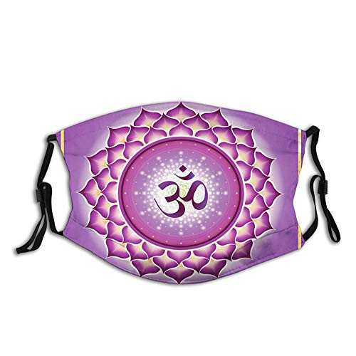 Arabesque Chakra and Meditation Circle Asian Ancient Hippie Proof Windproof Face MaskReusableWashable ClothFace CoverCover for Men Women