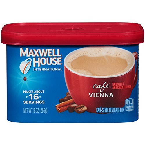 Maxwell House International Cafe Flavored Instant Coffee, Café Vienna, 9 Ounce Canister